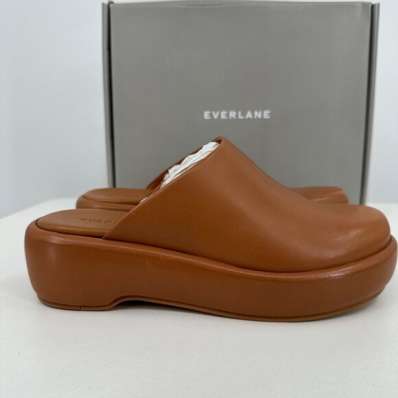 Everlane The Puffa Flatform in Brown Leather size 7 Women's Chunky Platform Clog - Picture 6 of 9